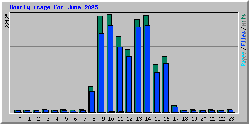 Hourly usage for June 2025
