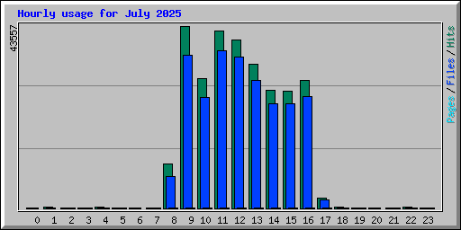 Hourly usage for July 2025