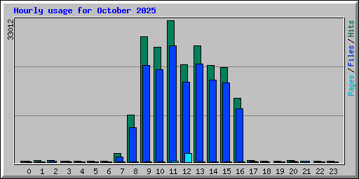 Hourly usage for October 2025
